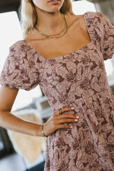 Aisling Bubble Mini Dress in Mauve - FINAL SALE
